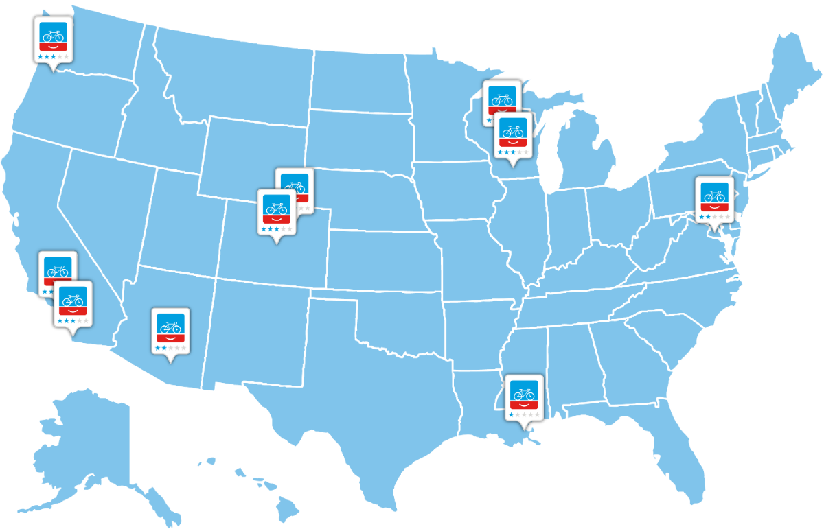 People For Bikes 2020 City Ratings - Network - Bike City Magazine